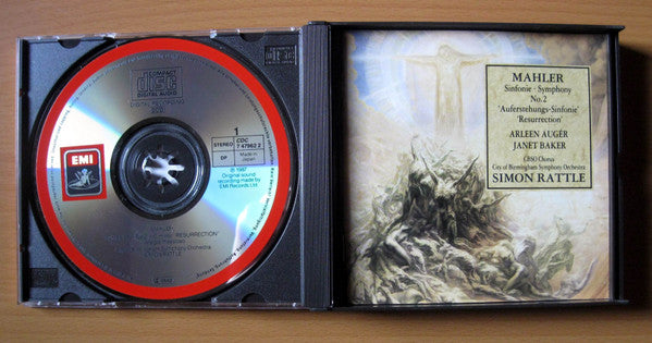 Gustav Mahler, Janet Baker, Arleen Auger, City Of Birmingham Symphony Orchestra, City Of Birmingham Symphony Orchestra Chorus, Sir Simon Rattle : Symphony No. 2 · ("Resurrection") (2xCD, Album, Tos)