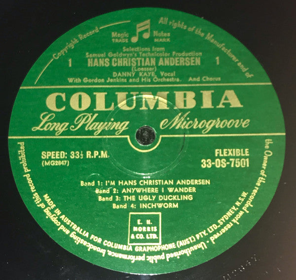 Danny Kaye (2) : Danny Kaye Sings Selections From The Samuel Goldwyn Technicolor Production Hans Christian Andersen (10", Mono)
