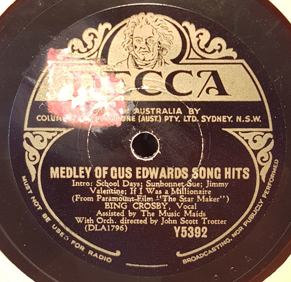 Bing Crosby : Medley Of Gus Edwards Song Hits / In My Merry Oldsmobile (Shellac, 10", Single, Mono)