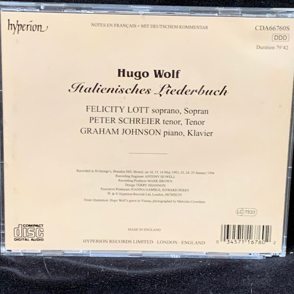 Hugo Wolf - Felicity Lott, Peter Schreier, Graham Johnson (2) : Italienisches Liederbuch (CD, Album + Box)