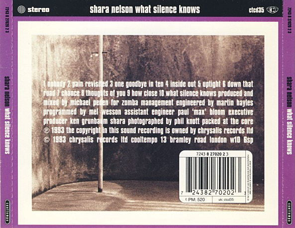 Shara Nelson : What Silence Knows (CD, Album)