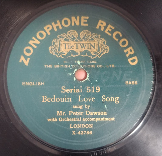 Peter Dawson : Bedouin Love Song / The Bandolero (Shellac, 10")