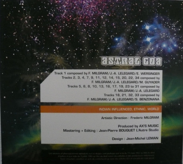 Frédéric Milgram & Jean-Albert Lelegard : Astral Goa (CD)