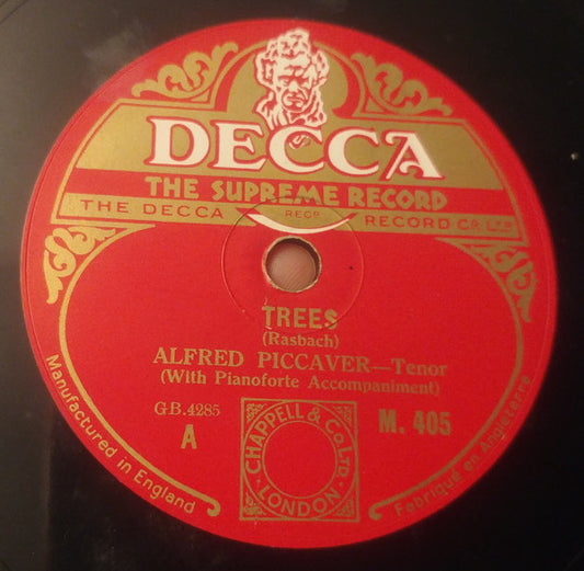 Alfred Piccaver : Trees / The Song Of Songs (Shellac, 10")