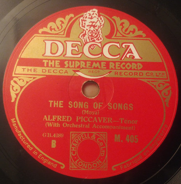 Alfred Piccaver : Trees / The Song Of Songs (Shellac, 10")