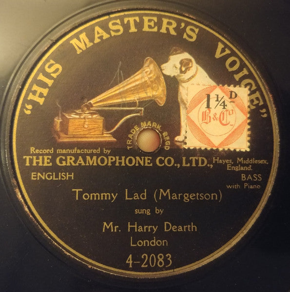 Harry Dearth : Tommy Lad  (Shellac, 10", S/Sided)