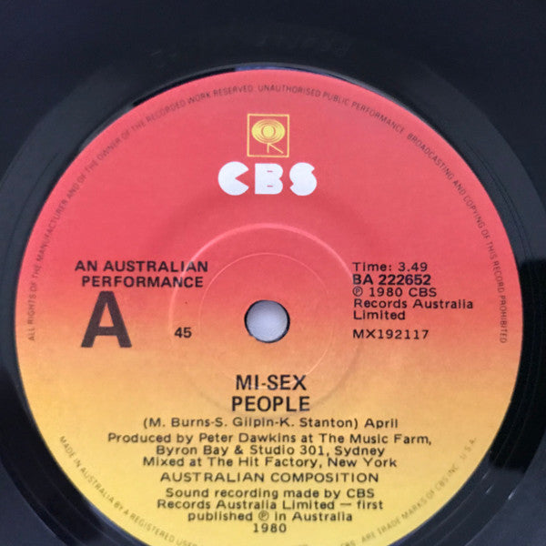Mi-Sex : People (7", Single, Pic)
