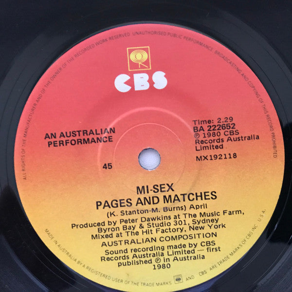 Mi-Sex : People (7", Single, Pic)