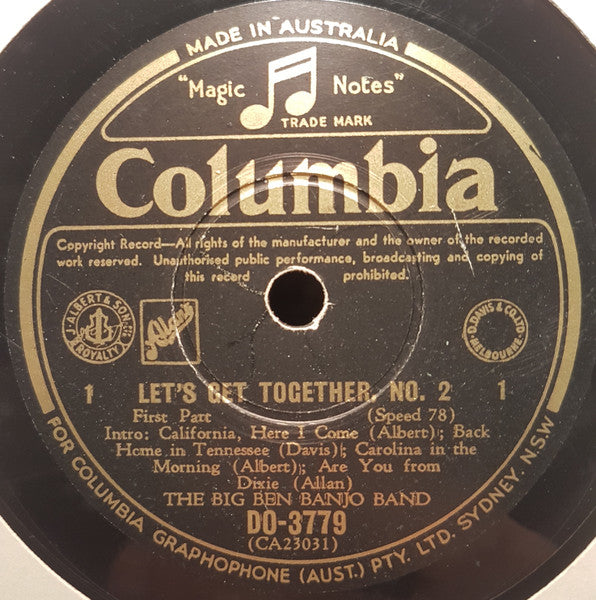 The Big Ben Banjo Band : Let's Get Together. No.2 (Shellac, 10")