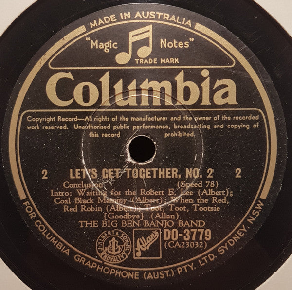 The Big Ben Banjo Band : Let's Get Together. No.2 (Shellac, 10")