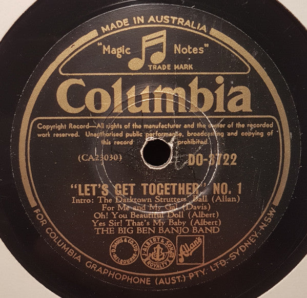 The Big Ben Banjo Band : Let's Get Together. No.1 (Shellac, 10")