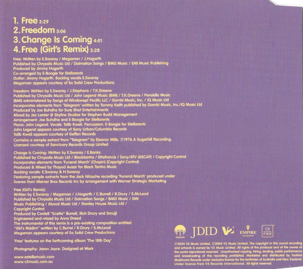 Estelle : Free (CD, Single)