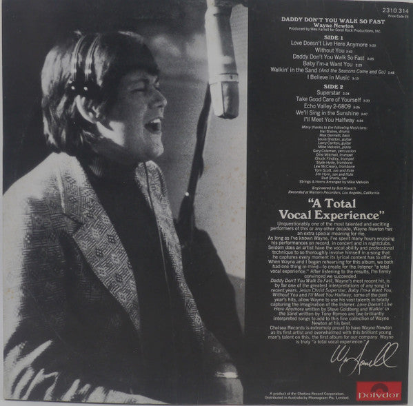 Wayne Newton : Daddy Don't You Walk So Fast (LP, Album)