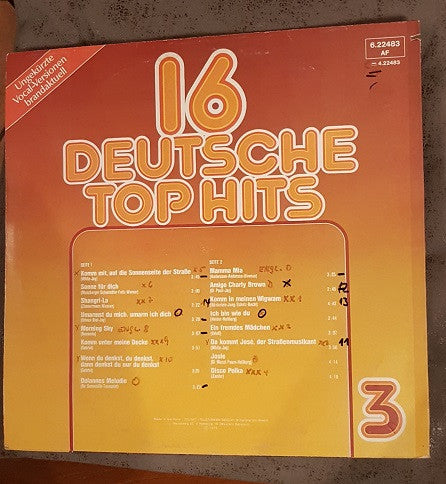 Unknown Artist : 16 Deutsche Top Hits 3 (LP, Comp)