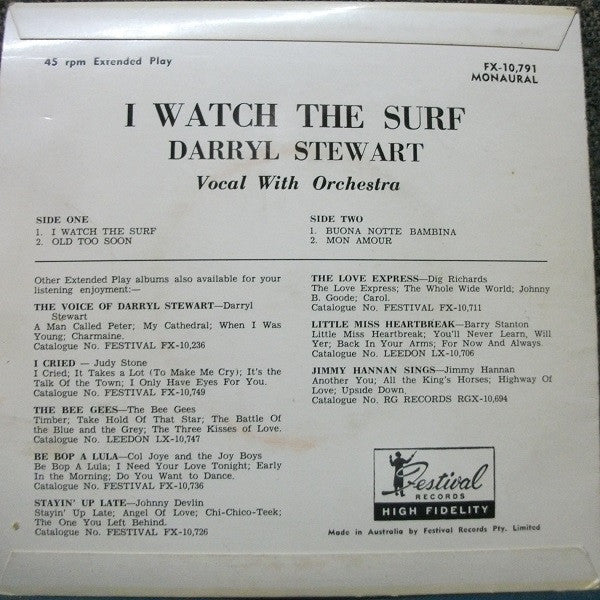 Darryl Stewart : I Watch The Surf (7", EP)