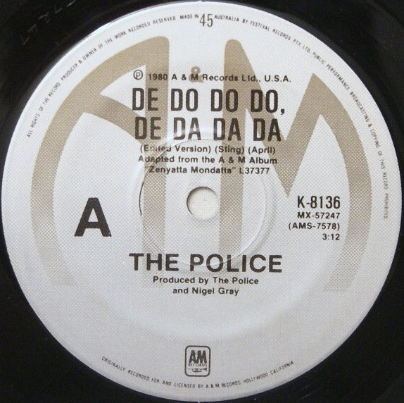 The Police : De Do Do Do, De Da Da Da (7", Single, Ltd)