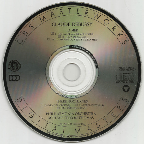 Claude Debussy - Michael Tilson Thomas, Philharmonia Orchestra, The Ambrosian Singers : La Mer • Nocturnes (CD, Album, RE)