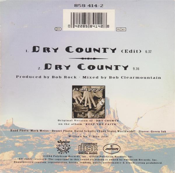 Bon Jovi : Dry County (CD, Single)