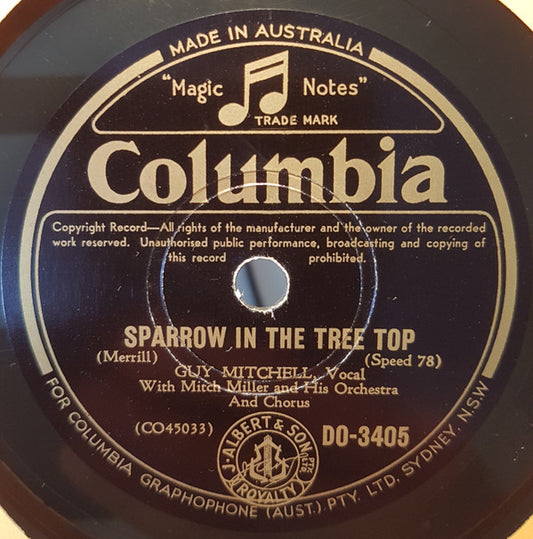 Guy Mitchell With Mitch Miller And His Orchestra And Chorus : Sparrow In The Tree Top / Christopher Columbus (Shellac, 10")