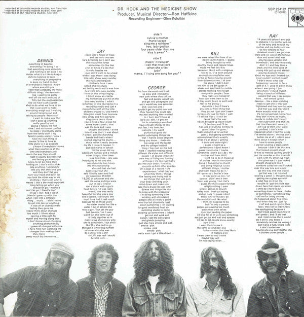 Dr. Hook & The Medicine Show : Doctor Hook (LP, Album)