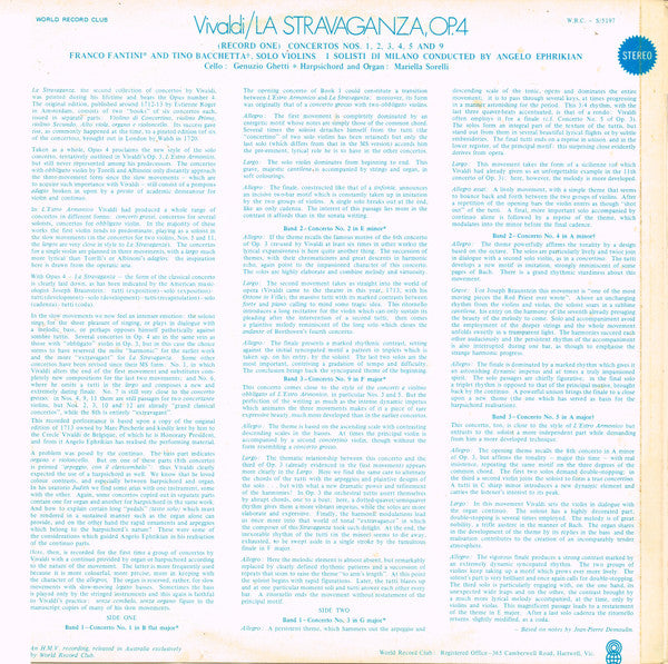 Vivaldi* : La Stravaganza, Op. 4 (2xLP, Album, Club)