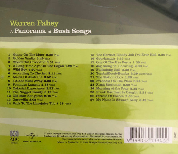 Warren Fahey : A Panorama Of Bush Songs (CD, Album)
