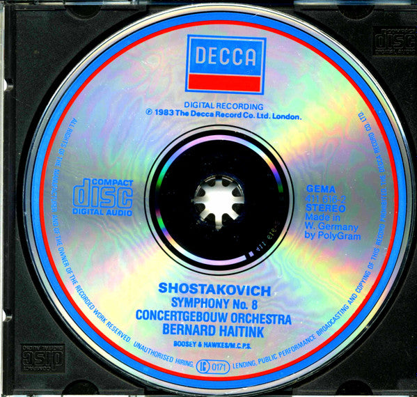 Shostakovich*, Concertgebouw Orchestra*, Bernard Haitink : Symphony No.8 (CD, Album)
