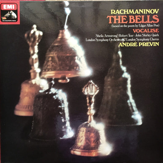 Rachmaninov*, Sheila Armstrong, Robert Tear, John Shirley-Quirk, London Symphony Orchestra, London Symphony Chorus, André Previn : The Bells / Vocalise (LP, Quad, Ori)
