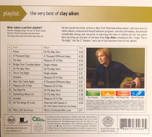 Clay Aiken : Playlist: The Very Best Of Clay Aiken (CD, Comp)