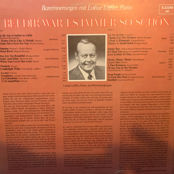 Lothar Löffler : Bel Dir War Es Immer So Schon (LP, Album)