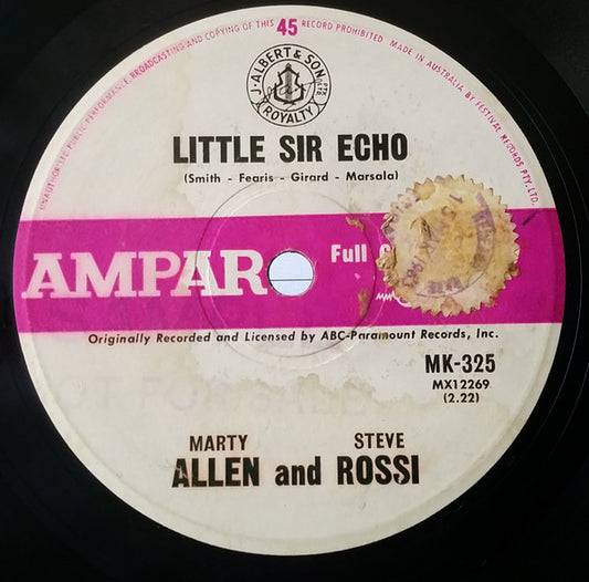 Marty Allen And Steve Rossi (3) : Little Sir Echo / Hello Dere (7", Mono)