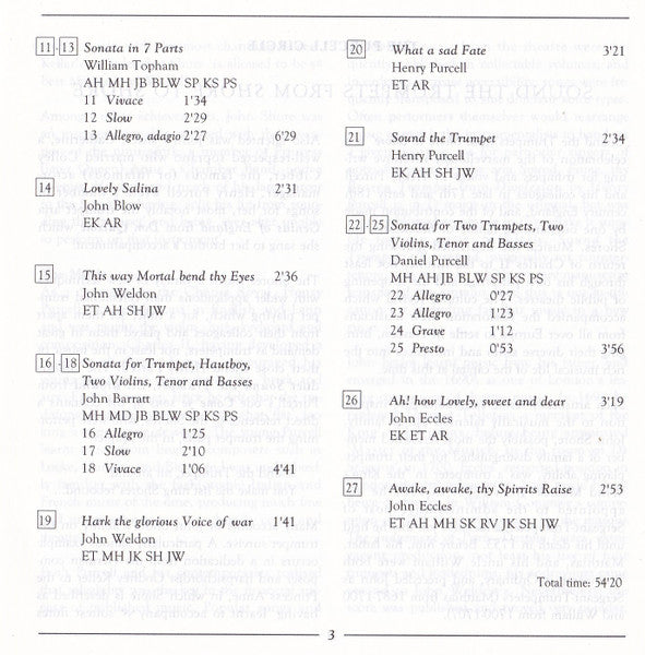 Emma Kirkby, Evelyn Tubb, The English Trumpet Virtuosi : Sound The Trumpets (From Shore To Shore) (CD, Album)