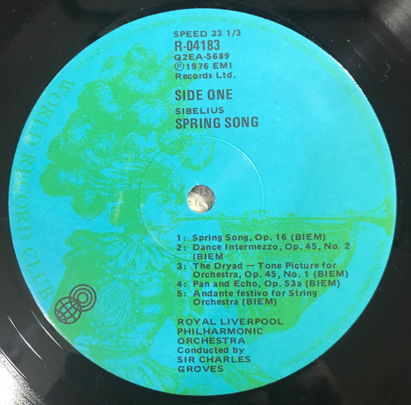 Jean Sibelius : The Lighter Sibelius - 'Spring Song' (LP, Album, Quad, Club)
