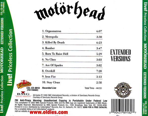 Motörhead : Extended Versions (CD, Comp)