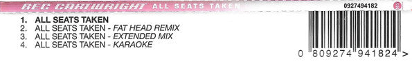 Bec Cartwright : All Seats Taken (CD, Single)