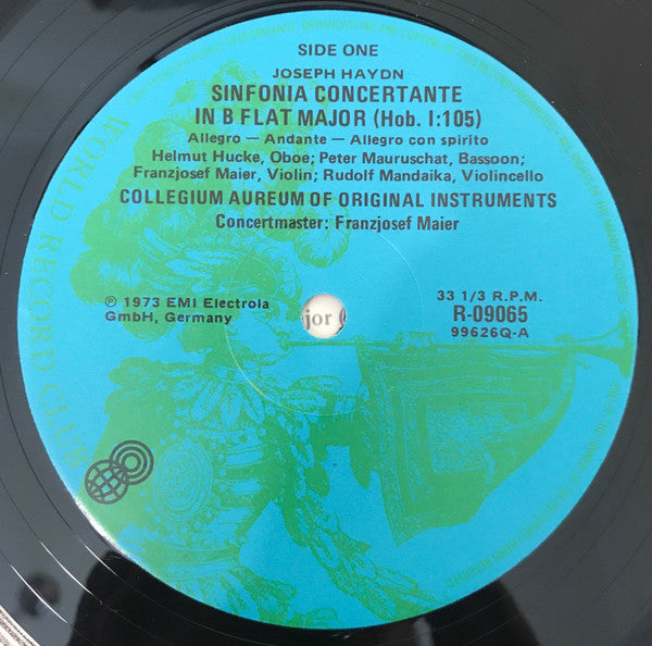 Haydn* - Collegium Aureum Of Original Instruments*, Franzjosef Maier : Concertante Sinfonie B-Dur Hob. I:105/ Violinkonzert C-Dur Hob. VII A:I (LP, Album, Club)