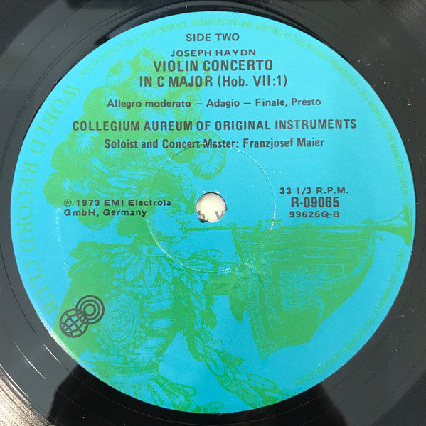 Haydn* - Collegium Aureum Of Original Instruments*, Franzjosef Maier : Concertante Sinfonie B-Dur Hob. I:105/ Violinkonzert C-Dur Hob. VII A:I (LP, Album, Club)