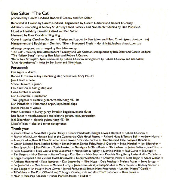 Ben Salter : The Cat (CD, Album)