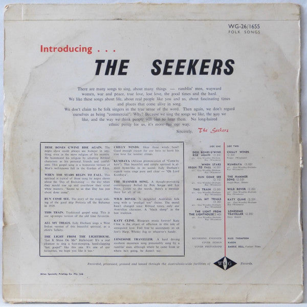 The Seekers : Introducing The Seekers (LP, Album, Mono, RE)