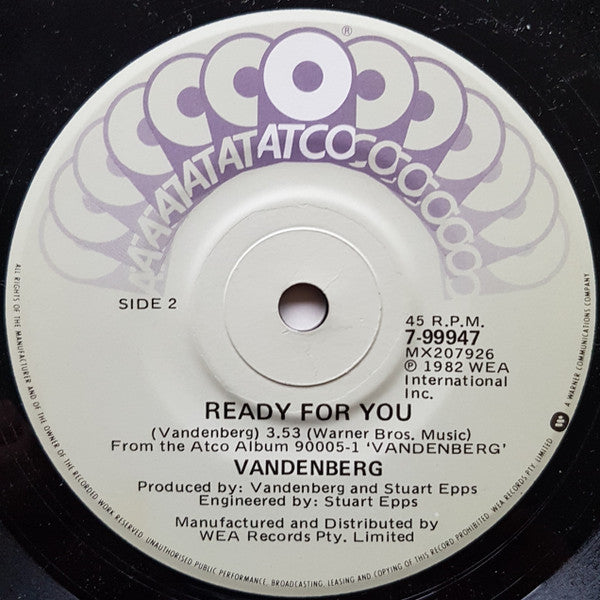 Vandenberg : Burning Heart (7", Single)