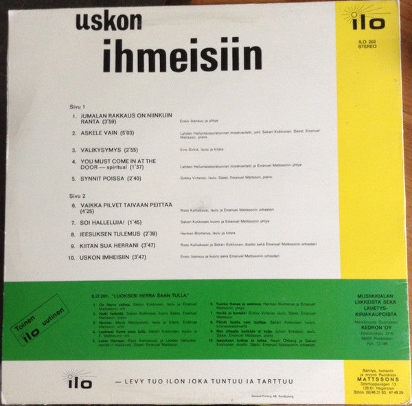 Various : Uskon Ihmeisiin (LP, Comp)