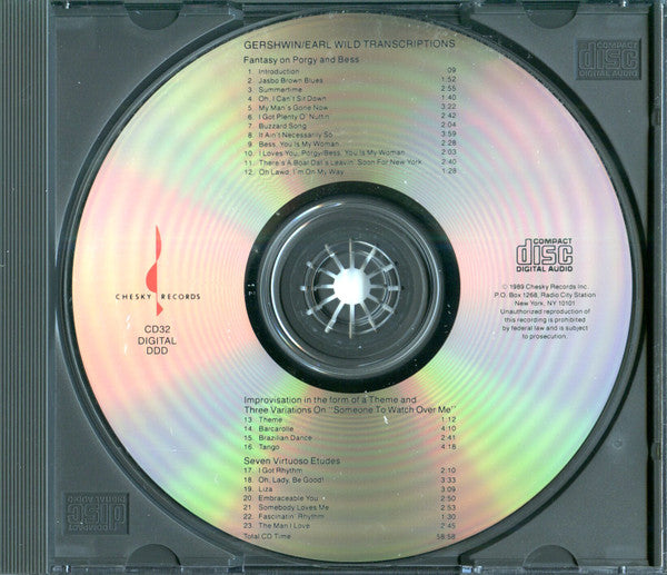 Earl Wild, George Gershwin : Plays His Transcriptions of Gerhswin (CD, Album, RE)