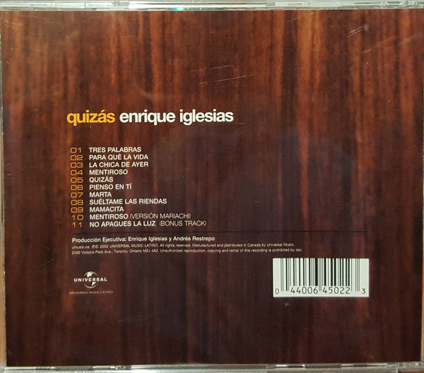 Enrique Iglesias : Quizás (CD, Album, Ltd + DVD, Comp, NTSC)