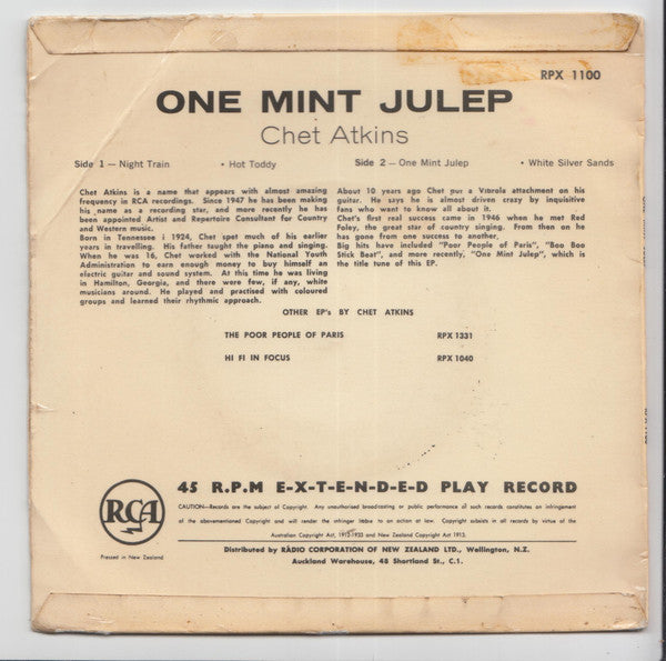 Chet Atkins : One Mint Julep (7", EP)