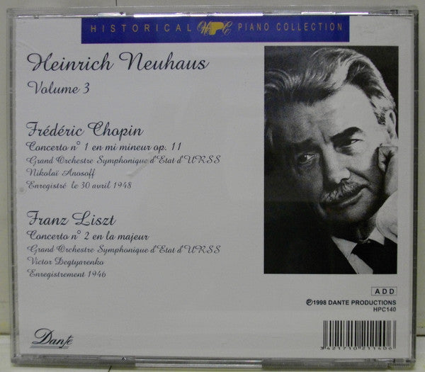Heinrich Neuhaus  - Frédéric Chopin / Franz Liszt : Volume 3  (CD, Album)