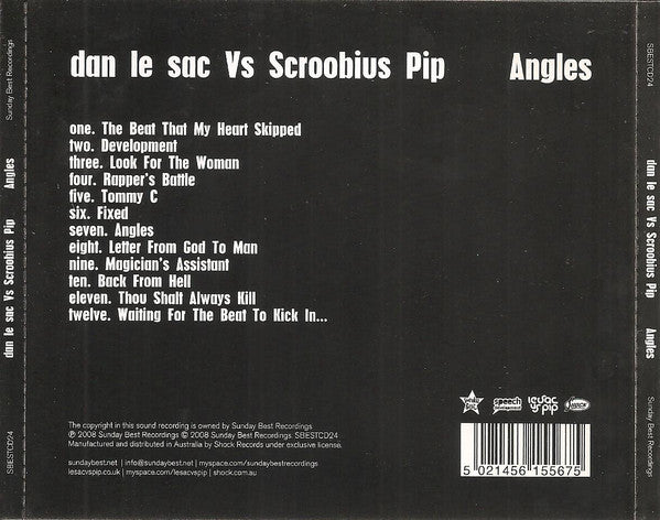 Dan Le Sac Vs Scroobius Pip : Angles (CD, Album)
