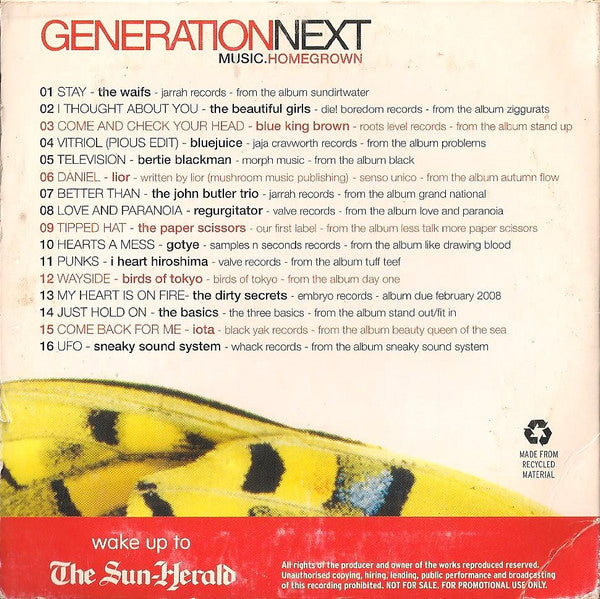 Various : GenerationNext Music.Homegrown (CD, Comp, Promo)