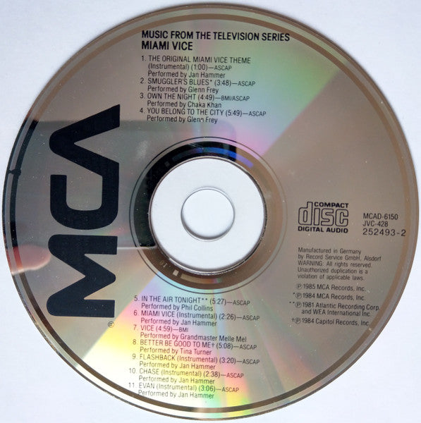 Various : Music From The Television Series Miami Vice (CD, Comp)