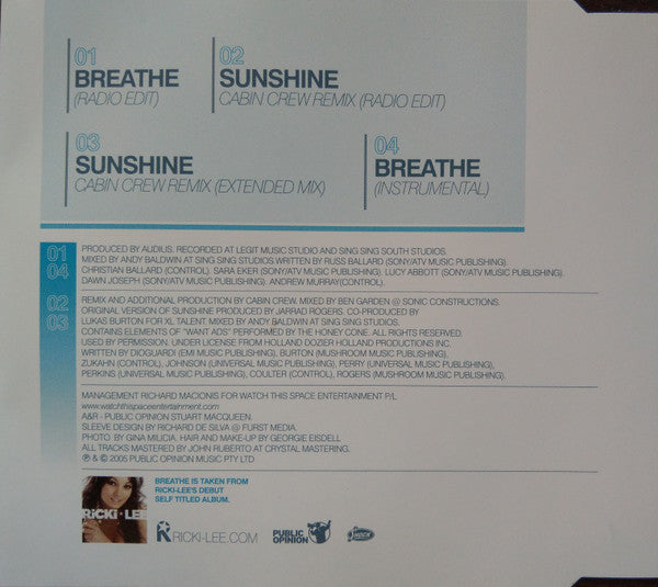 Ricki-Lee : Breathe (CD, Single)