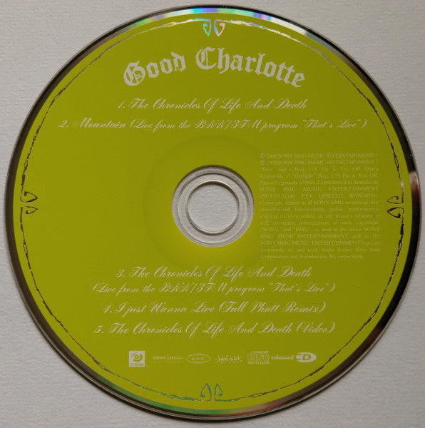 Good Charlotte : The Chronicles Of Life And Death (CD, Single, Enh)